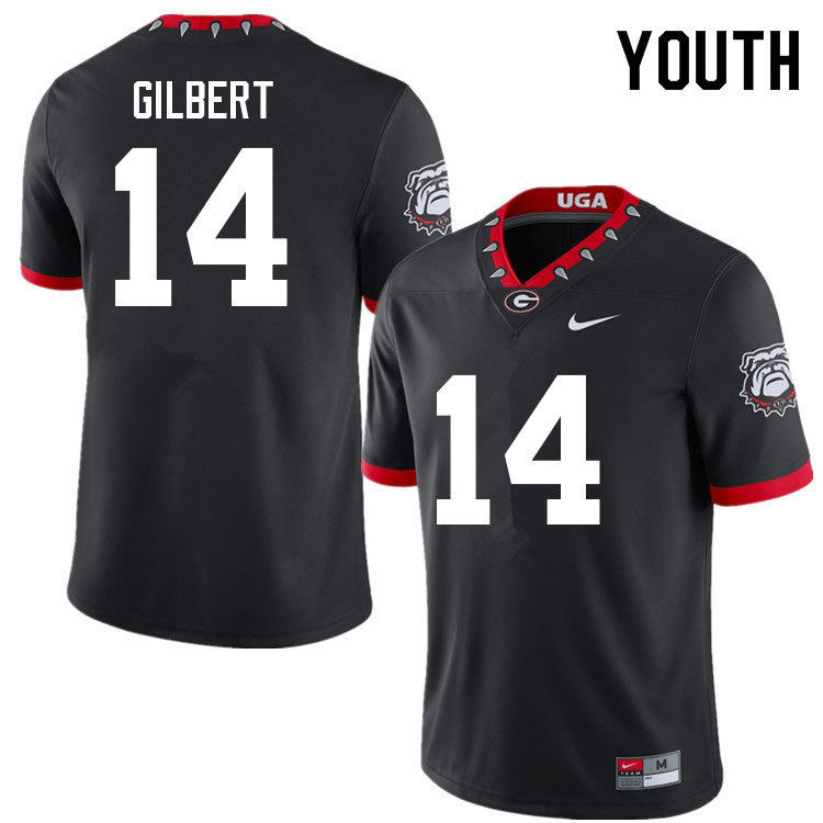 Georgia Bulldogs Youth Arik Gilbert #14 Black Mascot 100th Anniversary Stitched College UGA Football Jersey 23SY011PS